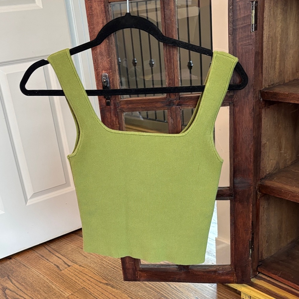 Reformation Green Ribbed Tank